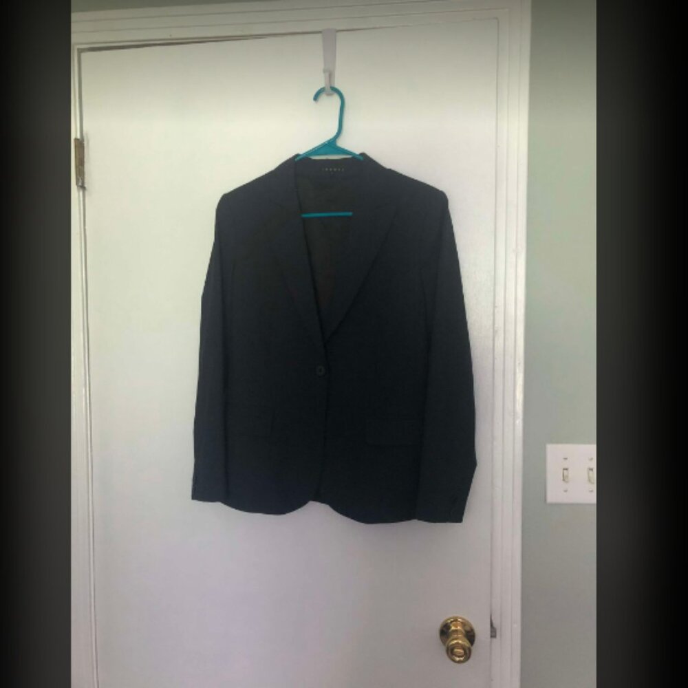 Theory Women's Black Wool Blend Blazer Sz 6